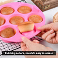 Miniatyrbillede 2 af 4: Silikon Airfryer Muffinform - 7 Hulrum Bageform, 1-Pak Pink Pink 1