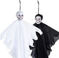 2-pack Halloween-hängande spöke-prydnader, 14,5\" svartvitt H