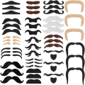 Miniatyrbild 1 av 5: 48-pack självhäftande falska mustascher för fester SQBB