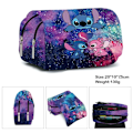 Miniatyrbilde 4 av 7: Anime Stitch Fullt Tryckt Flik Penna Väska Papperslåda Blyertspenna Fall Primär Och Sekundär Skola Student Väska Tecknad C Stil