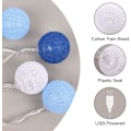Miniatyrbillede 2 af 8: Bomuldsbolde lyskæde, 3,3 m, lysende USB-vævede bolde, 20 LED-lyskæde, farverig LED-lyskæde til børneværelse, jul, bryllupsfest Färg: blå USB
