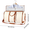 Miniatyrbillede 4 af 8: Konvertibel Garment Duffel Taske - Rejsetaske til Dragter med Sko-rum, Foldbar Design Beige