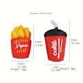 Miniatyrbillede 3 af 7: 3st Squishy Mad Hamburger Pommes Frites Sodavand Squeeze Legetøj, Myrstress Bold Stress Reliever