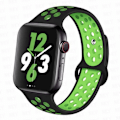 Miniatyrbilde 1 av 7: Sportrem for Apple Watch Band 45 mm 49 mm 44 mm 40 mm 41 mm 42 mm Silikonarmbånd correa iWatch Ultra 2 Series 9 8 SE 7 6 5 4 3 Svart grønn 9 S-M