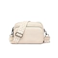 Miniatyrbild 1 av 6: Liten axelväska i läder för kvinnor med dragkedja - Perfekt crossbody-väska off-white