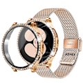 Miniatyrbillede 1 af 7: Til Samsung Galaxy Watch 4 5 6 Rem 40Mm 44Mm Mesh Loop Rustfrit Stål Rem Bling Fald Hærdet Glas Skærmbeskytter rose gold sæt watch6 44mm