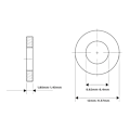 Miniatyrbillede 4 af 4: M6 x 12mm OD Flade Skiver - 100 stk 18-8 (304) Rustfrit Stål Flade Skiver Silver M6/304
