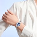 Miniatyrbillede 6 af 7: Enkel Dame Armbåndsur i Rustfrit Stål Elegant Analog Kvarts Lysende Blå B Blue B