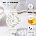 Miniatyrbild 4 av 7: Klocka Herr Kvinna Klocka Luminous Analog Klockor Enkel Fritidsklocka Mode Resin Klocka 50m Vattentät Armbandsur Svart Grön A Dam White gold B The Lord