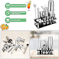 Miniatyrbillede 4 af 5: Cocktail Shaker Set, Boston Rustfrit Stål Bartender Kit Med Akryl Stativ & Cocktail Recept Boo