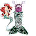 Pikkukuva 1 / 5: Flickor Sjöjungfru Prinsessan Klänning Ariel Kostym Barn Halloween Karneval Party Kostym Utan Peruk Without wig