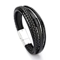 Miniatyrbillede 2 af 7: Stilfuldt slidstærkt PU-læderarmbånd Brun-Sort 19CM