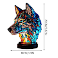 Miniatyrbild 5 av 5: Målad glasdjur bordslampa serie | Bordslampa i färgat harts för heminredning [DB] Varg Wolf