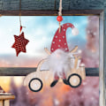 Miniatyrbillede 3 af 8: Jule-Nisse Pynt - Træ Hængende Nisse Dekoration til Hjem, Fest, Bil Car
