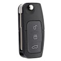 Miniatyrbillede 4 af 5: 3 knapper foldbar fjernbetjening nøgle 433MHz 4D63 80Bit til Focus Mondeo Fiesta Galaxy FOB-etui {DB} Sort Black