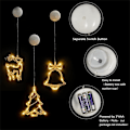 Miniatyrbild 6 av 7: Julstjärne Fönsterlampor, 3-pack LED Hängande Julbelysning med Sugkoppar Snowflake