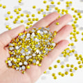 Miniatyrbild 1 av 4: 14400 st Citrin Gula Platta Rhinestones för Naglar, SS10, 2,7-2,9 mm Citrine/Lemon Yellow SS10/14400pcs