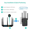 Miniatyrbild 5 av 7: 1200Mbps Trådlös WiFi Repeater WIFI Range Extender WiFi Signal Booster 5G 2.4G Dual-band Nätverksförstärkare WiFi Router 2.4G 5.8G 1200Mbps EU Plug