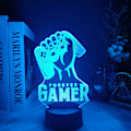 Miniatyrbilde 5 av 7: 3D LED-lampe Spillromlampe Spill NightLight Gaming Bordslampe for barn Hodetelefoner Game Zone Lights Hjemmedekorasjon Gave Svart base INGEN Fjernkontroll