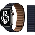 Pikkukuva 1 / 5: Yhteensopiva Apple Watch 8 nahkarannekkeen kanssa 42/44/45/49 mm, nahka