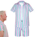 Miniatyrbillede 1 af 5: Film Ken Ryan Gosling Cosplay Kostume Herre Kortærmet Sommerskjorte Kappa Shorts Kostume Halloween Uniform Festtøj Karneval M M