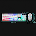 Miniatyrbillede 3 af 7: Punk Retro Computer Notebook Trådløs Tastatur Mus Sæt Lysende Mekanisk Følelse Suspension Gaming Tastatur Mus