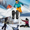 Miniatyrbild 4 av 8: Vinter Skidhandskar | Vattentäta Snowboardhandskar - Varma Anti-Halkhandskar för Män Cykling Vandring Black A