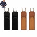 Elastisk bælte uden spænde, justerbart velcro-taljebånd med metalkroge, unisex komfortbælte, 4-pak, 2 sorte 2 brune