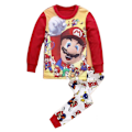 Miniatyrbild 3 av 4: 1 Set Barnpyjamas Super Mario Långärmad Tröja Set Nattkläder A A A 120 cm
