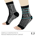 Miniatyrbilde 4 av 6: 3 par nevropati sokker, lindrende sokker for nevropatiske smerter, kompresjonsstrømper for tendinitt, plantar fasciitt, nevropati - Svart - L XL Black -