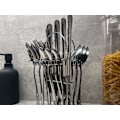 Miniatyrbilde 5 av 10: Bestikksett med stativ 24 deler - Rustfritt stål - Hängende servi SILVER 1