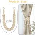 Miniatyrbilde 2 av 7: Bomulls gardinbindere, 2 stk, håndstrikket, off-white White-2 pcs