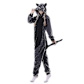 Miniatyrbillede 3 af 5: Vaskbjørn Kostume til Voksne Dyr Helkrops Pyjamas Halloween Jul Mørkegrå Dark Grey M