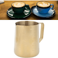 Miniatyrbilde 2 av 8: Rustfritt Stål Melkeskummerkopp Mugg med Skala for Hjem Latte Art Kaffetilbehør Kafeer Gull 600ML (600ML (med vekt)) 600ML (med våg)
