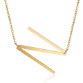 Miniatyrbild 1 av 7: Sidosatt block initial bokstav hänge halsband för kvinnor ---