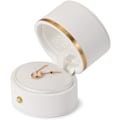 Miniatyrbillede 1 af 5: Læder Ringæske Forlovelsesforslag Bryllup Ring Gaveæske Multifunktionel Smykkeskrin Ørering Halskæde Gaveæske 1 stk white