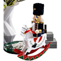 Miniatyrbillede 7 af 8: Stående Træ Nøddeknækker Vippehest Julepynt, 12\" B