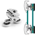 Miniatyrbilde 3 av 5: Sett med 4 doble hjul - For skyvedusjdører, 2 hjul 23 mm diameter sinklegering baderom