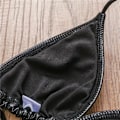 Pikkukuva 6 / 7: Över gränsen Uusi vaalea nahka kangas Yksivärinen kolmion muotoinen kuppi Seksikäs solmittava G-stringi Bikini Kuuma myyvä uimapuku musta L