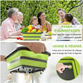 Miniatyrbild 5 av 5: Fällbar skärbräda i flera funktioner, dräneringskorg, grönsaksbak, köksskärbräda, camping, picknick, frukt