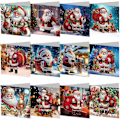 Miniatyrbild 1 av 8: Diamantkonst Julgratulationskort Set, 12/8/6/4 Pack, DIY Handgjorda Kort HK049