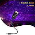 Miniatyrbillede 1 af 5: Bilinteriørbelysning, USB Ambient Night Lights 3 dynamiske tilstande Rum