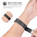 Pikkukuva 4 / 7: Metallrmband Fitbit Versa 2 3 4 Lite Sense - Milanese-tyylinen magneettinen ranneke Sense 2:lle - Vaihtohihnaksi Fit Bit -kellolle - Harmaa Sense 2:lle
