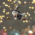 Miniatyrbillede 5 af 6: 2D Akryl Flat Magic Cat Pendul, Bakspejl Dekoration Pendul, Nøglering Dekoration Vedhæng, Hjem Dekoration Sort