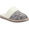 Miniatyrbillede 1 af 4: Hush Puppies Dame/Dame Arianna Zebra Ruskind Hjemmesko 3 UK Sort/Hvid Black/White 3 UK Black iphone16