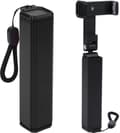 Bærbar telefonholder, foldbar 360° roterende ABS-klipsstativ til fly, tog, skrivebord og rejser, sort