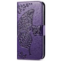 Miniatyrbillede 5 af 5: Samsung Galaxy A25 5G Etui Læder Stor Sommerfugl Mørk Lila