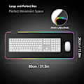 Miniatyrbild 2 av 5: RGB Gaming Mouse Pad 800×300×4mm Thick Extended Gaming Mouse and Keyboard Pad with Non-Slip Rubber Base and 7 Lighting Modes