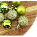Miniatyrbilde 2 av 4: Set med 24 små dekorative julekuler i matt, blank og glitter 3 cm grønn (grønn)