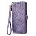 Miniatyrbillede 4 af 5: iPhone 15 Plus Cover Geometri Med Snor Lilla